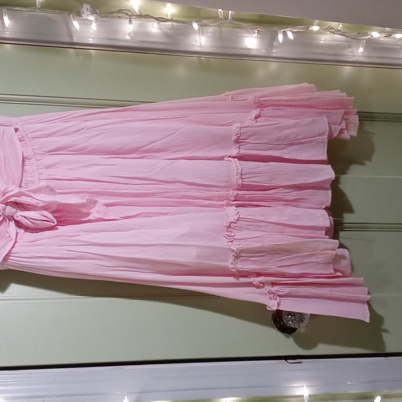 Women's R. Vivimos gauze tube Dress girl pink 🩷 summer M - Picture 10 of 11
